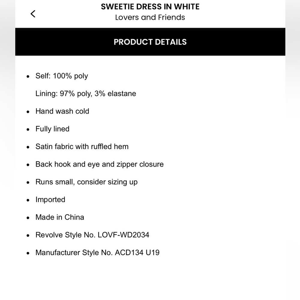Lovers & Friends Sweetie White Dress XS NWT - Picture 8 of 13